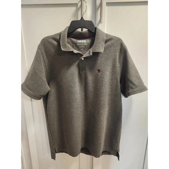 Izod Other - IZOD Men's Advantage Performance Natural Stretch Polo Grey & Maroon Sz L